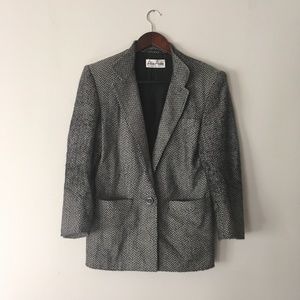Vintage Alan Austin Herringbone Boyfriend Blazer
